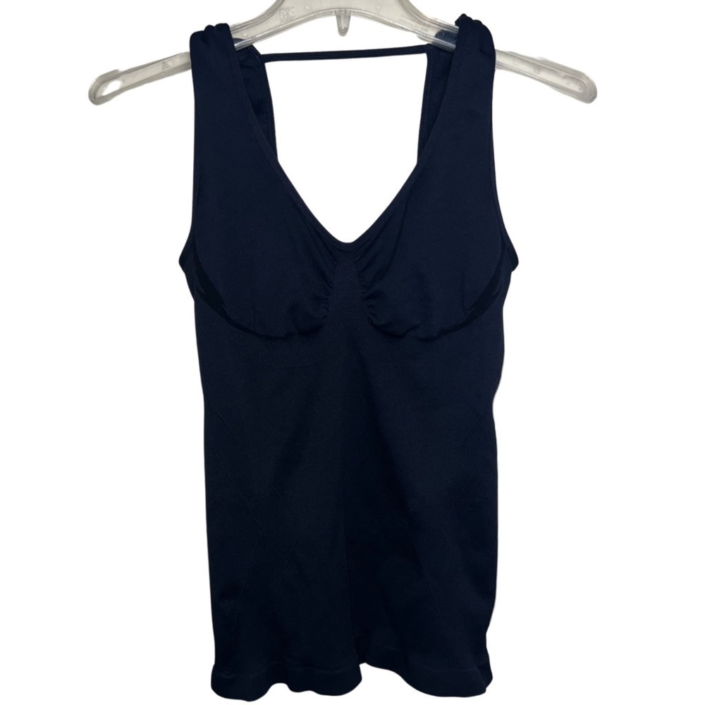 Electric Yoga Black V-neck Scoop Back Tank with Built In Bra Size Small